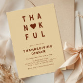 Dankbaar modern minimalistisch Thanksgiving diner Kaart