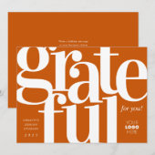 Dankbaar Modern Oranje Zakelijk Kerstkaart (Voorkant / Achterkant)