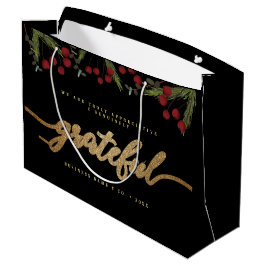 Dankbaar Modern Schrift Holly Pine bedrijfslogo Groot Cadeauzakje