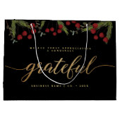 Dankbaar Modern Script Holly Pine bedrijfslogo Groot Cadeauzakje (Achterkant)