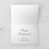 Dankbaar Modern Zwart en Goud Script Thanksgiving Kaart (Binnen)