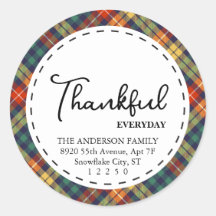 dankbaar |Moderne Check Pattern Simple Thanksgivin