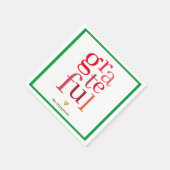 Dankbaar Moderne Rode Typografie Kerstmis Servet (Hoek)