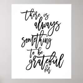Dankbaar Motiverende Quote Zwart Poster