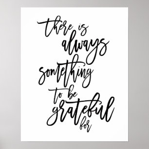 Dankbaar Motiverende Quote Zwart Poster