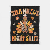 Dankbaar Nachtploegverpleegster Groovy Thanksgivin Fleece Deken (Voorkant)