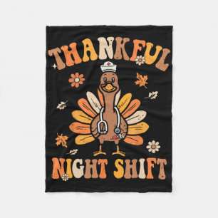 Dankbaar Nachtploegverpleegster Groovy Thanksgivin Fleece Deken
