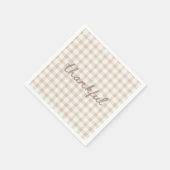 Dankbaar Neutraal Tan Gingham Servet (Hoek)