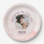 Dankbaar om je moeder te noemen – Pastel Paper Bor Papieren Bordje (Voorkant)