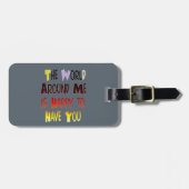 Dankbaar om u in Mijn Wereld met dankbaarheid te h Bagagelabel (Voorkant horizontaal)