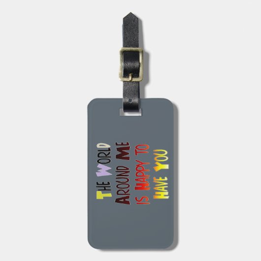 Dankbaar om u in Mijn Wereld met dankbaarheid te h Bagagelabel (Voorkant verticaal)