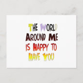 Dankbaar om u in Mijn Wereld met dankbaarheid te h Briefkaart (Voorkant)