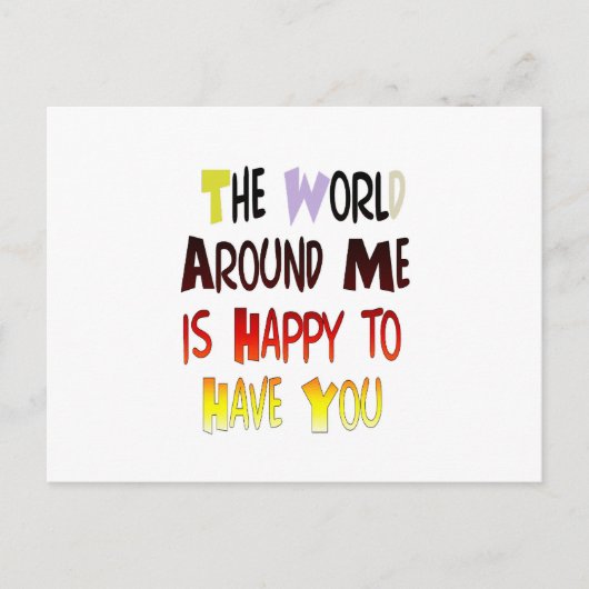 Dankbaar om u in Mijn Wereld met dankbaarheid te h Briefkaart (Voorkant)