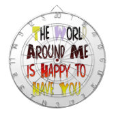 Dankbaar om u in Mijn Wereld met dankbaarheid te h Dartbord (Voorkant)