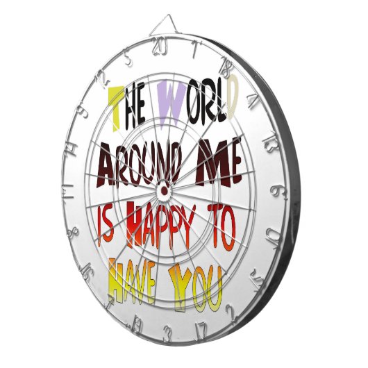 Dankbaar om u in Mijn Wereld met dankbaarheid te h Dartbord (Voorkant Rechts)