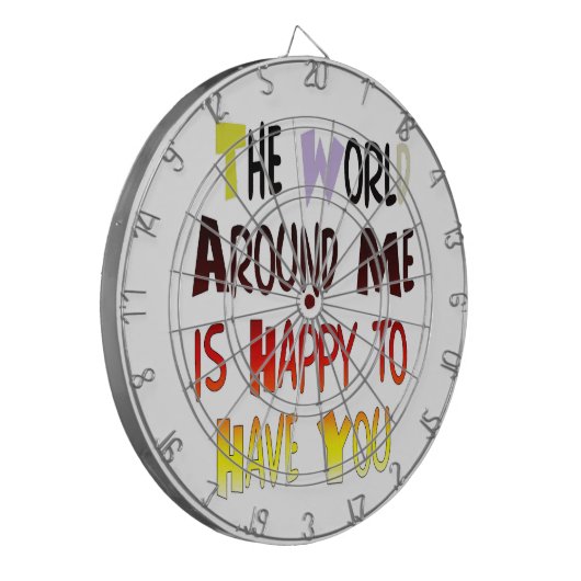 Dankbaar om u in Mijn Wereld met dankbaarheid te h Dartbord (Voorkant Links)