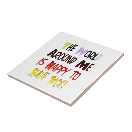 Dankbaar om u in Mijn Wereld met dankbaarheid te h Tegeltje (Zijkant)