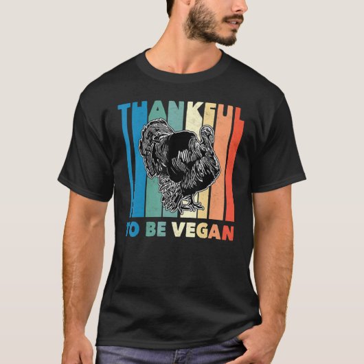Dankbaar om veganistisch Thanksgiving vegetarisch  T-shirt (Voorkant)