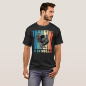 Dankbaar om veganistisch Thanksgiving vegetarisch  T-shirt (Voorkant volledig)