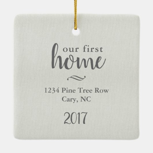 Dankbaar ons eerste huis keramisch ornament (Achterkant)