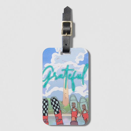 DANKBAAR, ONTSPAN TIJD BAGAGELABEL (Voorkant (verticaal))