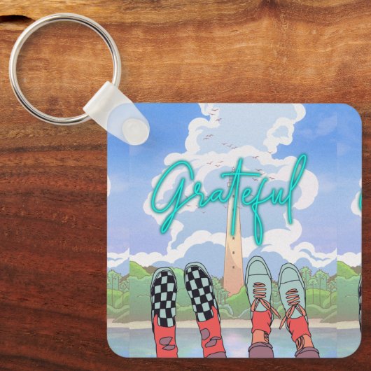DANKBAAR, ONTSPAN TIJD SLEUTELHANGER (Voorkant)