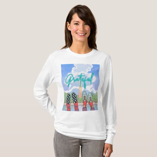 DANKBAAR, ONTSPAN TIJD T-SHIRT (Voorkant volledig)