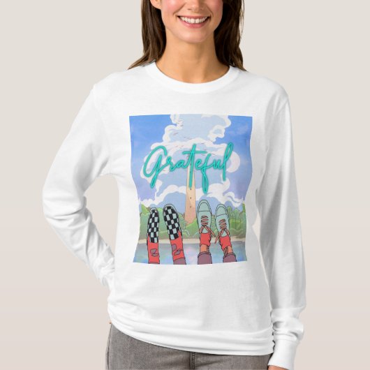 DANKBAAR, ONTSPANNENDE TIJD T-SHIRT (Voorkant)