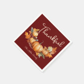 Dankbaar Oogst Thanksgiving Diner Custom Red Servet (Hoek)