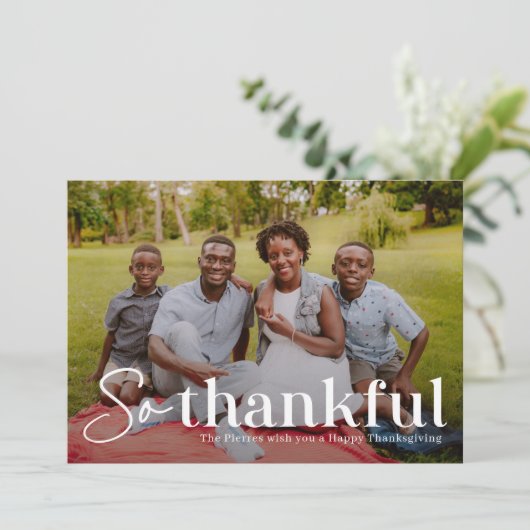 Dankbaar op Thanksgiving Foto Kaarten (Staand voorkant)