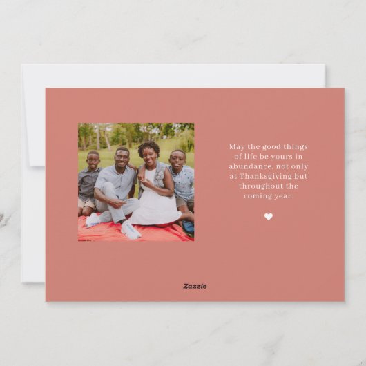 Dankbaar op Thanksgiving Foto Kaarten (Achterkant)