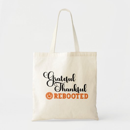 Dankbaar Opnieuw Opgestart - Informatie Tech Tote Bag (Voorkant)