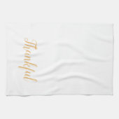 Dankbaar Oranje Witte Script Keuken Theedoek (Horizontaal)