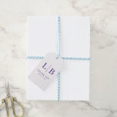 Dankbaar Paars Serif Trouwgunsttag Cadeaulabel (Met Touw)