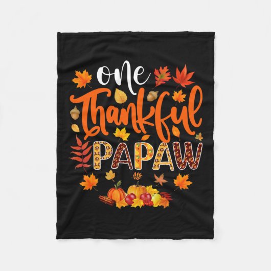 Dankbaar Papaw Fun Herfst Herfst Thanksgiving Fleece Deken (Voorkant)