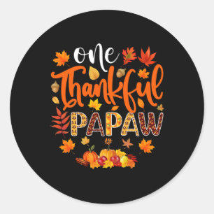 Dankbaar Papaw Fun Herfst Herfst Thanksgiving Ronde Sticker