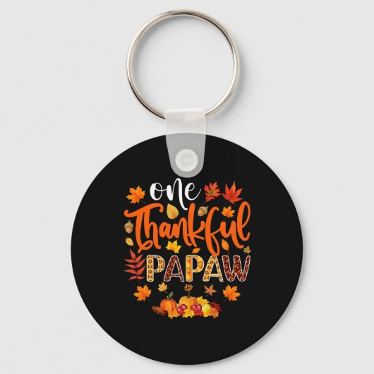 Dankbaar Papaw Fun Herfst Herfst Thanksgiving Sleutelhanger (Voorkant)