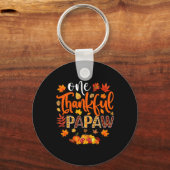 Dankbaar Papaw Fun Herfst Herfst Thanksgiving Sleutelhanger (Voorkant)