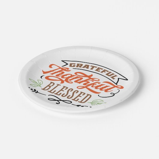 dankbaar papieren bordje (Gekanteld)