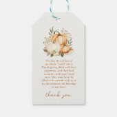 Dankbaar Pompoen Herfst Bloemen Thanksgiving Diner Cadeaulabel (Achterkant)