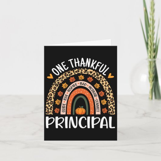 Dankbaar Principal Thanksgiving Rainbow Leopard PR Kaart (Voorkant)
