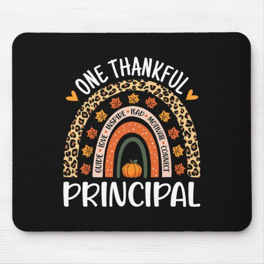 Dankbaar Principal Thanksgiving Rainbow Leopard PR Muismat (Voorkant)