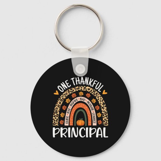 Dankbaar Principal Thanksgiving Rainbow Leopard PR Sleutelhanger (Voorkant)