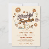 Dankbaar Pumpkin Pie Thanksgiving Diner Kaart (Voorkant)