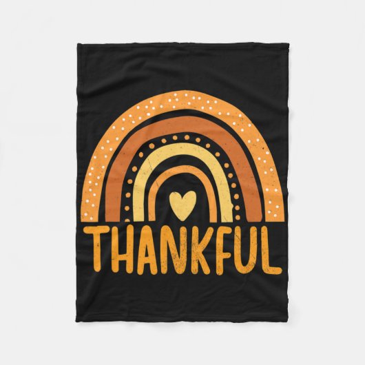 Dankbaar Rainbow Thanksgiving Herfst seizoen herfs Fleece Deken (Voorkant)
