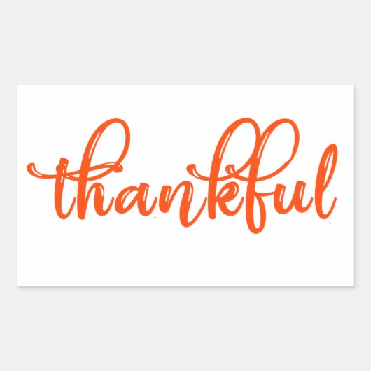dankbaar rechthoekige sticker (Voorkant)