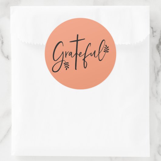 dankbaar ronde sticker (Tas)