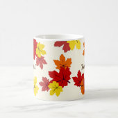 Dankbaar rood Sinaasappel geel Herfst esdoornblad Koffiemok (Center)