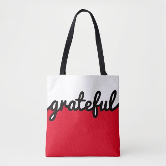 Dankbaar Rood Zwart Wit Kleurenblok Tote Bag (Voorkant)