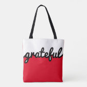 Dankbaar Rood Zwart Wit Kleurenblok Tote Bag (Achterkant)